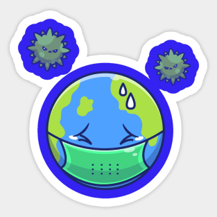 World Scare Corona Virus Cartoon (5) Sticker